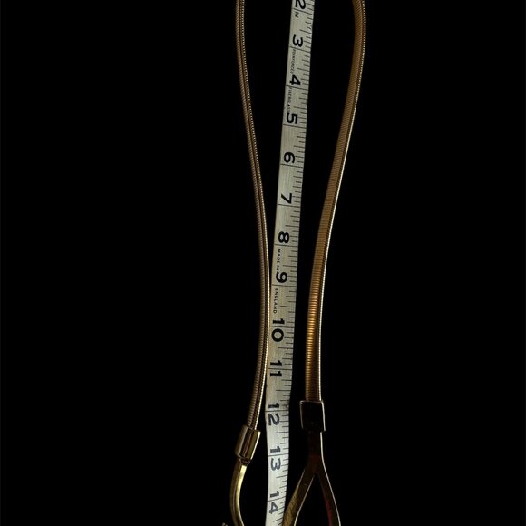 Vintage Gold brass Snake/Omega Loop Hook Buckle Women's Belt 1980-1990's - Picture 4 of 5